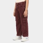 Girls Wine Cargo Fit Washed Jeans, Wine, small