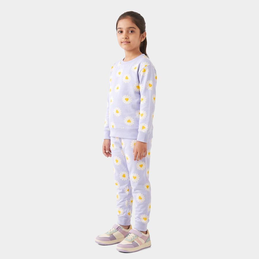 Girls Light Blue Round Neck Lounge Hipster Set, Light Blue, large