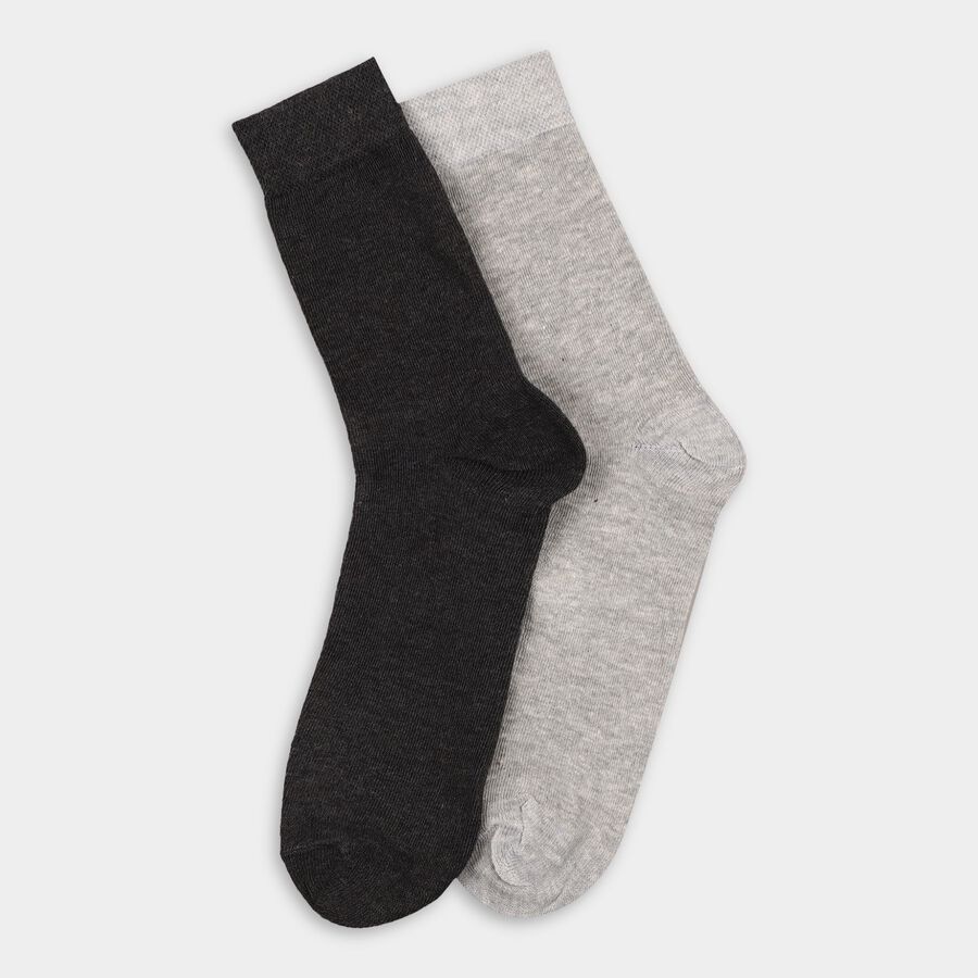 Men's Socks (Pack of 2), Melange Light Grey, large