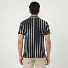 Men's Navy Blue Polo Neck Casual T-Shirt, नेवी ब्लू, small