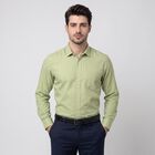 Men's Sage Green Spread Collar Formal Shirt, हल्का हरा, small