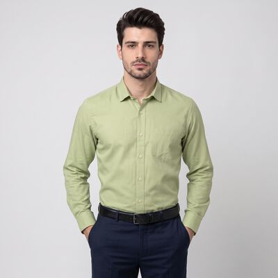 Men's Sage Green Spread Collar Formal Shirt