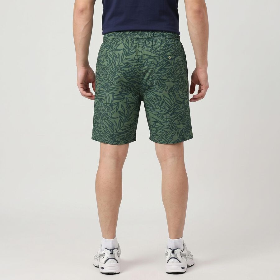 Men's Green Regular Fit Cotton Bermuda Shorts, Light Green, large