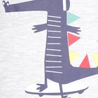 Infants Cotton T-Shirt, Melange Light Grey, small image number null