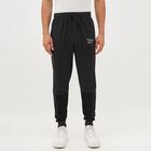 Men's Charcoal Black Regular Fit Panelled Track Pants, Charcoal, small image number null