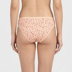 Women's Peach Mid-Rise Floral Print Brief Panty, पीच, small