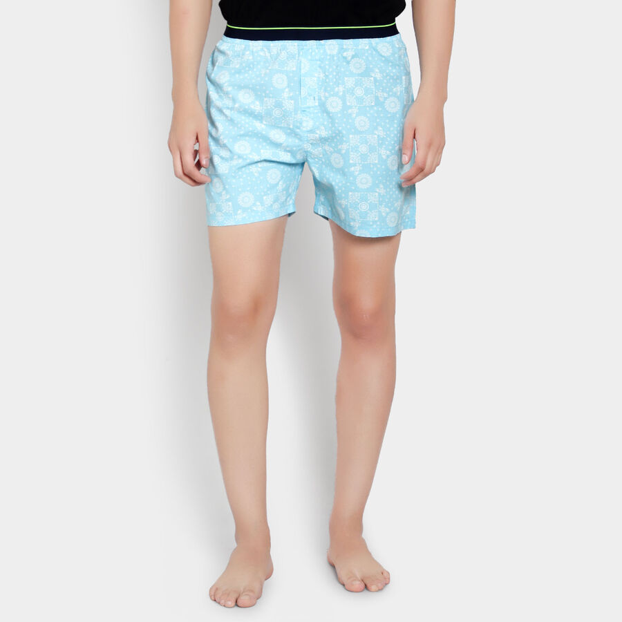 Cotton Printed Boxers, Light Blue, large image number null