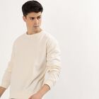 Men's Rich Eggshell White Crew Neck Casual Sweatshirt, Off White, small image number null