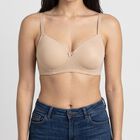 Women's Brown Padded Wired T-Shirt Bra, भूरा, small