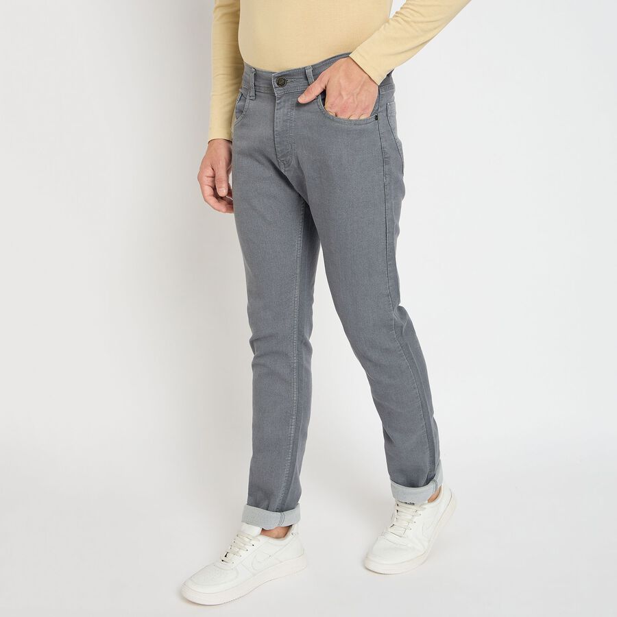 Men's Slim Fit Jeans, हल्का ग्रे, large image number null