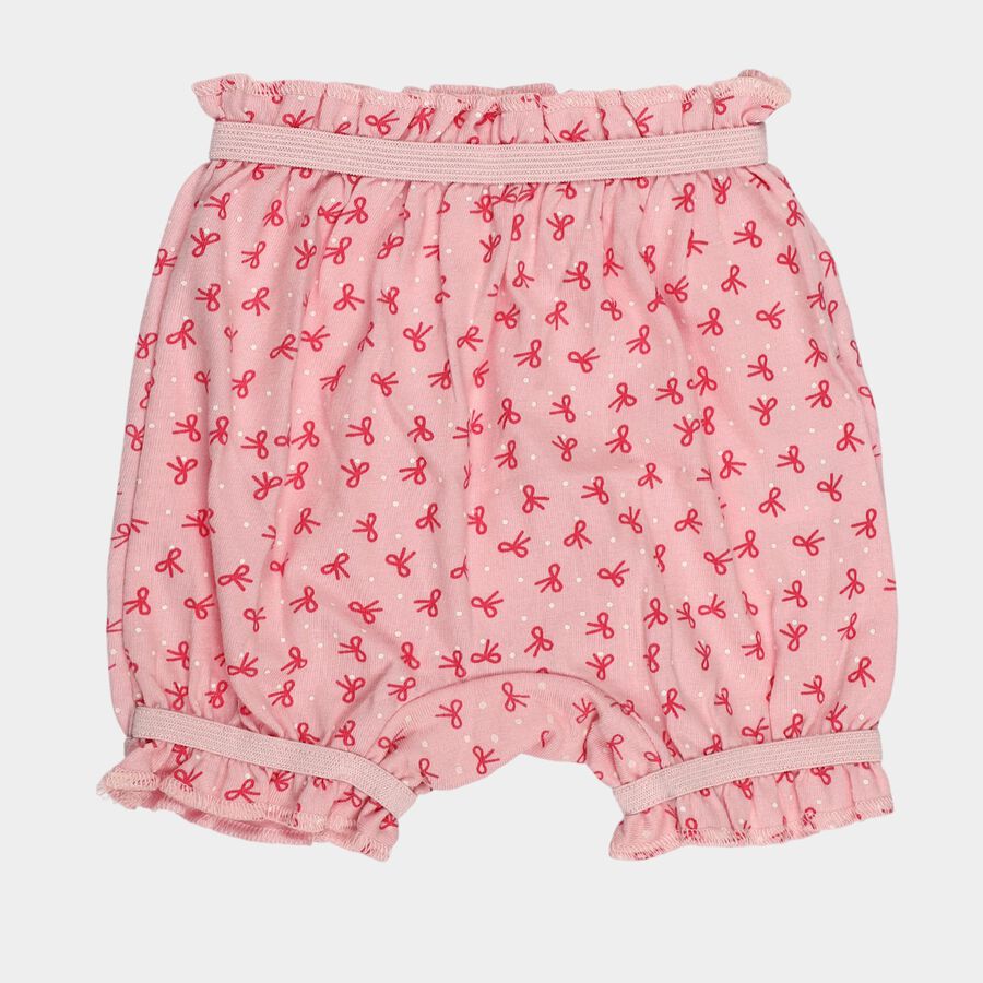 Girls Pink Regular Fit Printed Bloomer Shorts, Light Pink, large