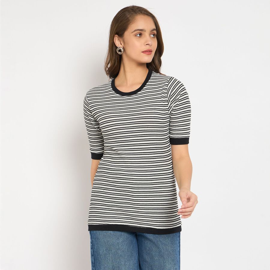 Ladies' 100% Cotton Top, ऑफ व्हाइट, large image number null