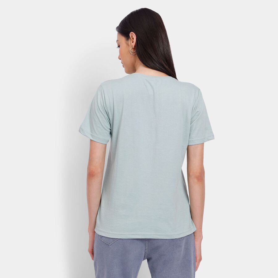 Ladies' Round Neck T-Shirt, हल्का हरा, large image number null