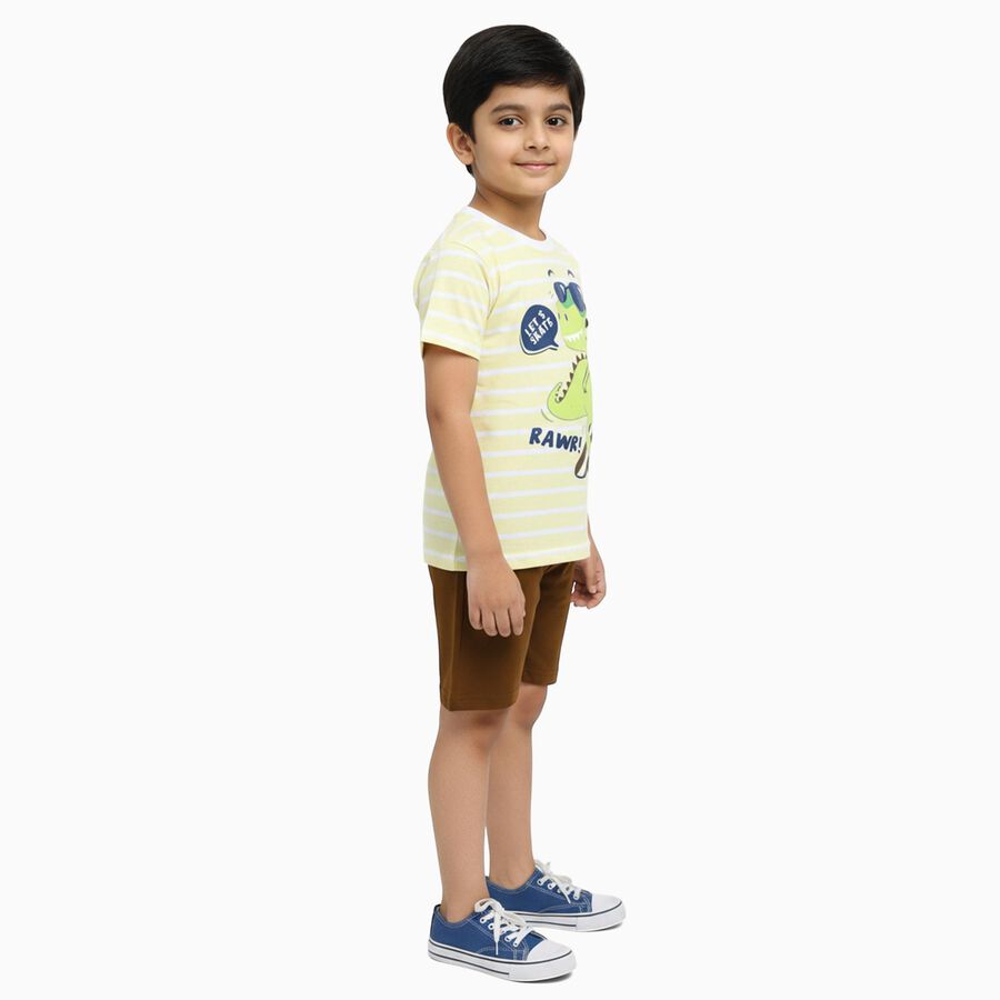 Boys' 100% Cotton Knit Baba Suit, Yellow, large image number null