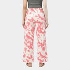 Women's White Straight Fit Abstract Printed Drawstring Pyjama, White, small