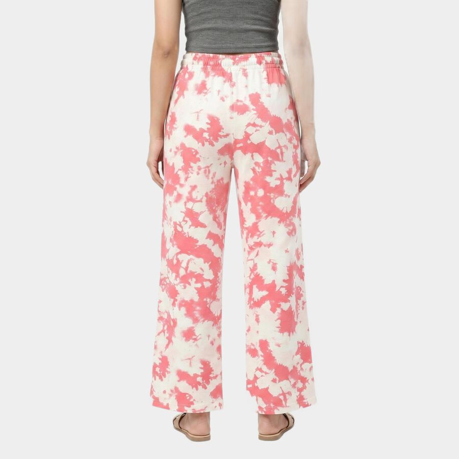 Women's White Straight Fit Abstract Printed Drawstring Pyjama, White, large