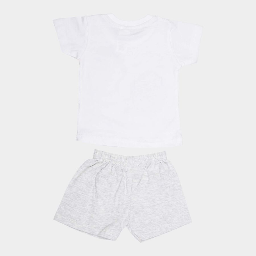 Infants Cotton Baba Suit, Melange Light Grey, large image number null