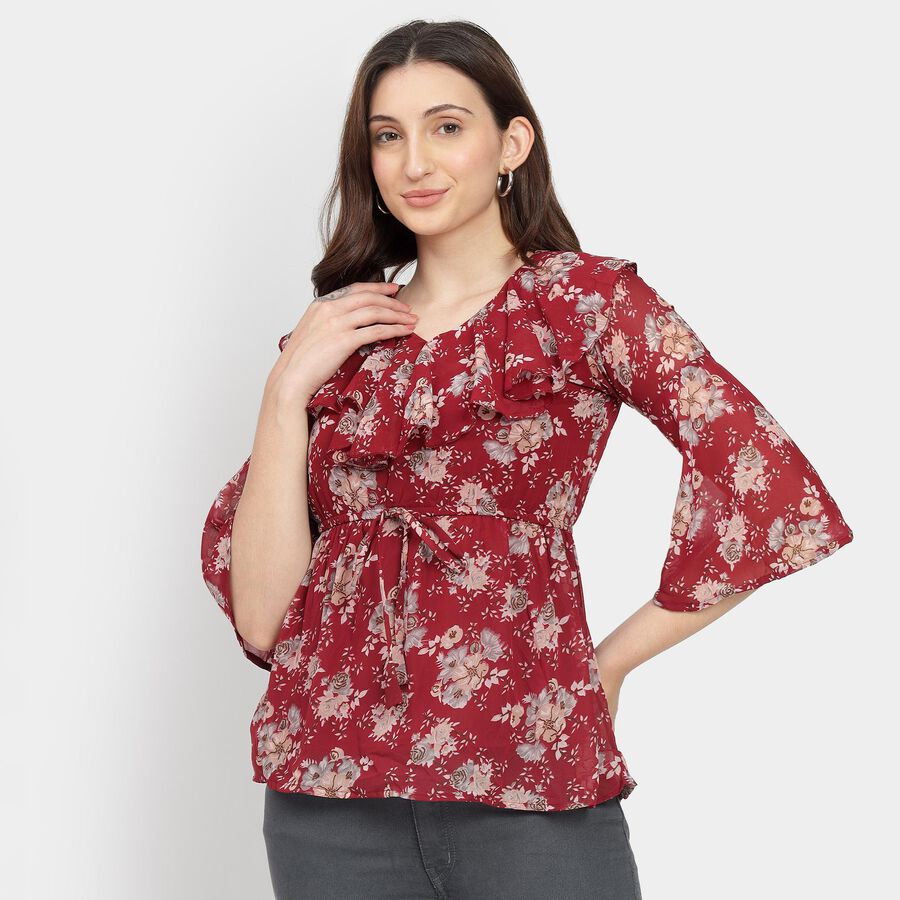 Ladies' Top, Maroon, large image number null