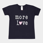 Girls Cotton T-Shirt, Navy Blue, small image number null