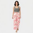 Women's White Straight Fit Abstract Printed Drawstring Pyjama, White, small
