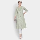 Ladies' 100% Cotton Kurta, Light Green, small image number null