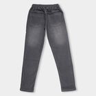 Boys Charcoal Grey Regular Fit Elastic Waist Jeans, Light Grey, small image number null