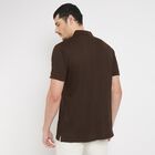 Men's Collared Half Sleeves T-Shirt , Brown, small