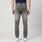 Men's Grey Slim Fit Faded Jeans, हल्का ग्रे, small