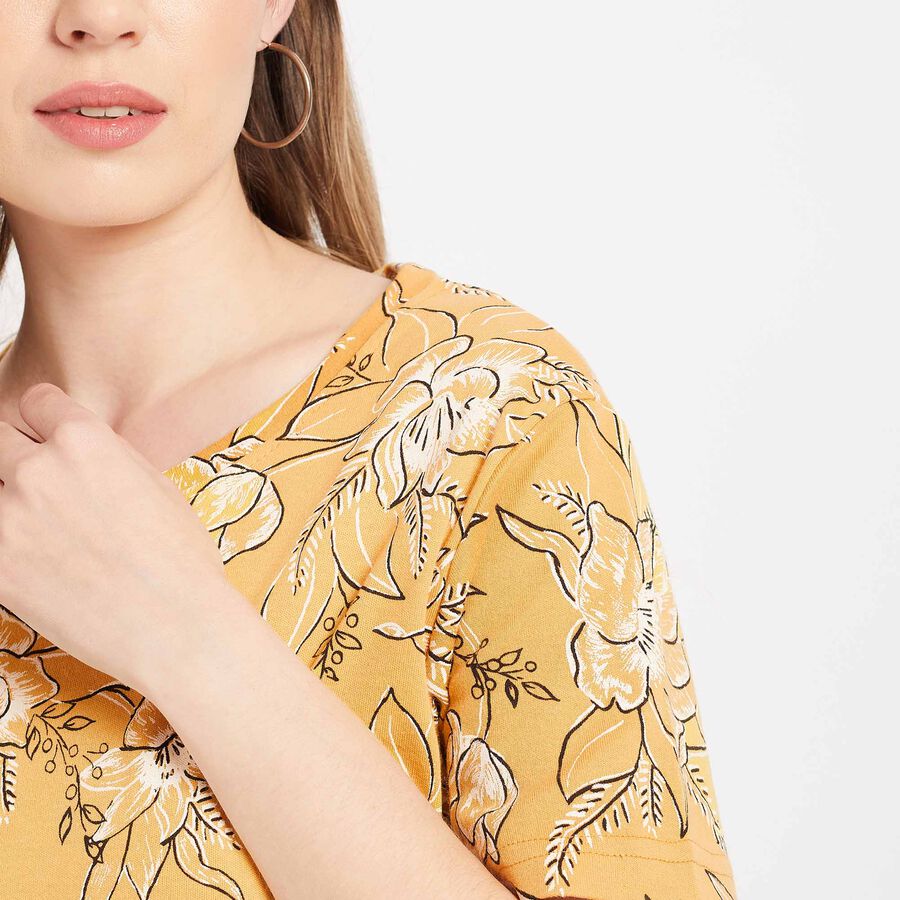 Round Neck T-Shirt, Yellow, large image number null