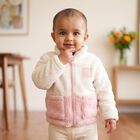 Infants' Light Pink High Neck Zip-Up Sweatshirt, Light Pink, small