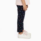 Girls' Navy Blue Heart Printed Cotton Blend Pyjama, नेवी ब्लू, small image number null