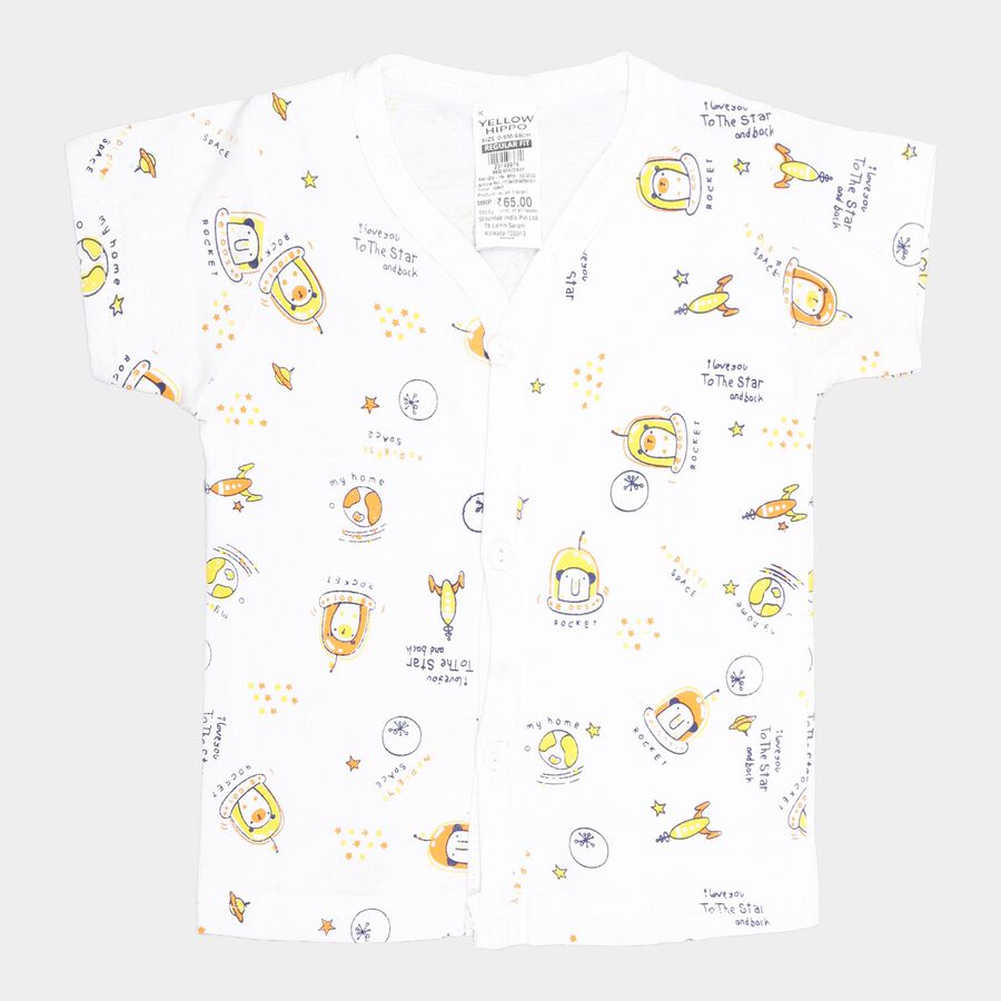 Infants Cotton Printed T-Shirt, White, large image number null