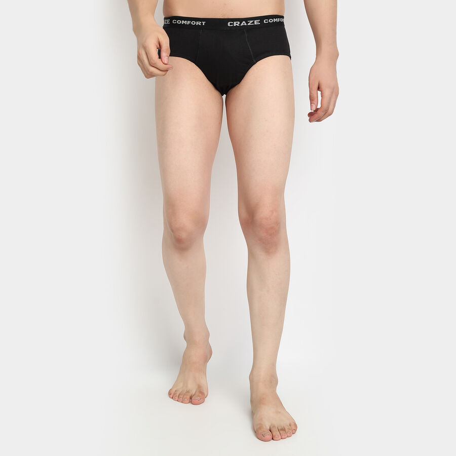 Cotton Single Jersey Brief, Black, large image number null