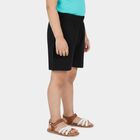 Girls Black Regular Fit Solid Shorts, काला, small