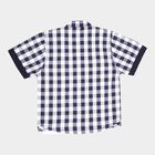 Infants Checks Shirt, Navy Blue, small image number null
