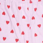 Girls' Light Pink Heart Printed Regular Fit Pyjama, लाइलेक, small image number null