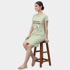 Women's Light Green V-Neck Floral Print Nighty, Light Green, small