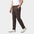 Men's Dark Grey Slim Fit Cargo Trousers, गहरा ग्रे, small
