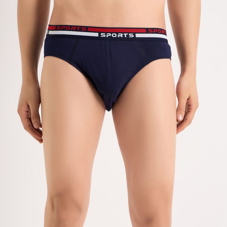 Men's Cotton Brief, Navy Blue, large image number null