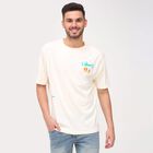 Men's Round Neck Half Sleeves T-Shirt, Off White, small image number null