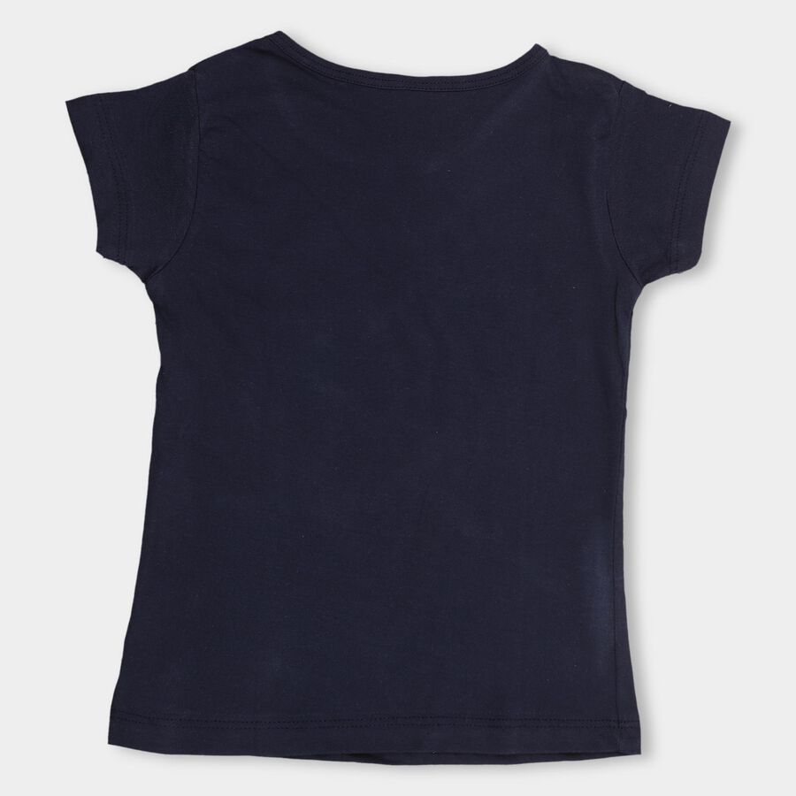 Sister Vibes Navy Blue Girls' T-Shirt, Navy Blue, large image number null