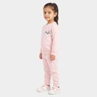 Girls Pink Round Neck Lounge Hipster Set, हल्का गुलाबी, small