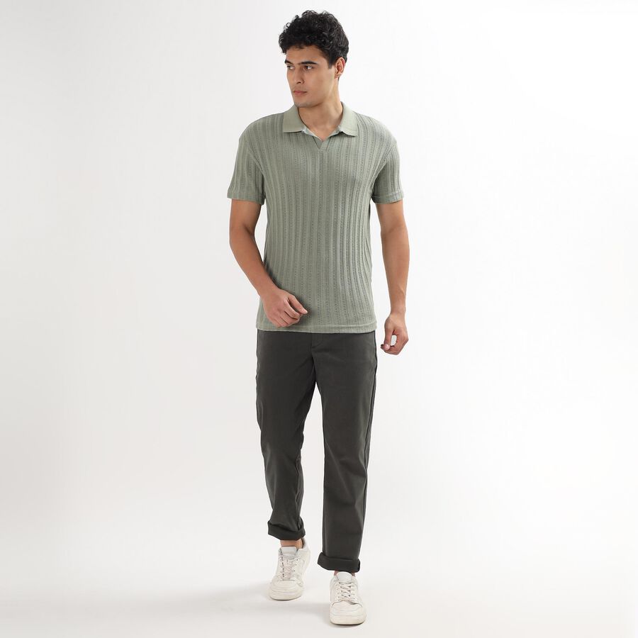 Men's Slim Fit Casual Trousers , ओलिव, large image number null