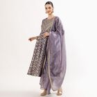 Women's Lavender Round Neck Embroidered Kurta, Lilac, small image number null