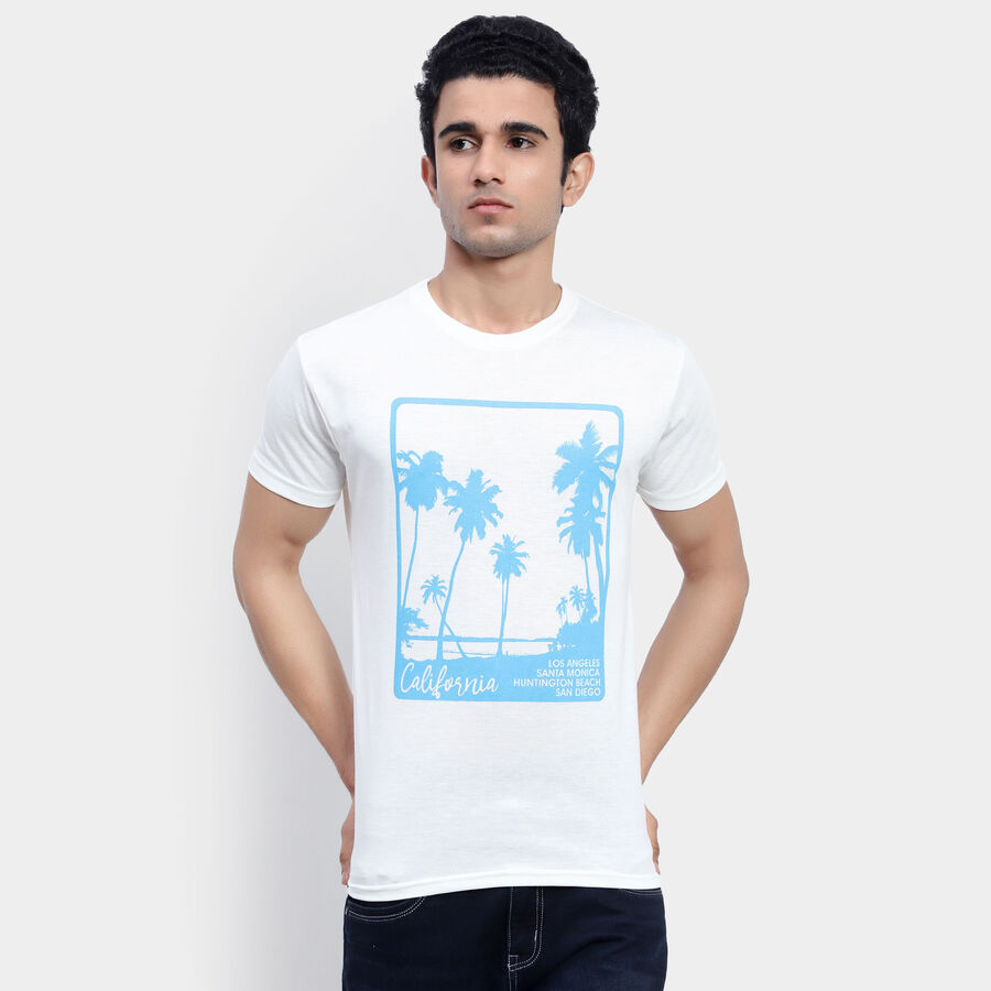 Round Neck T-Shirt, White, large image number null