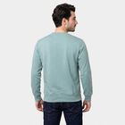 Men's Aqua Crew Neck Pullover Sweatshirt, Aqua, small