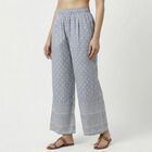 Women's Light Grey Viscose Regular Fit Solid Palazzos, हल्का ग्रे, small