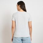 Ladies' Round Neck T-Shirt , मिश्रित हल्का ग्रे, small image number null