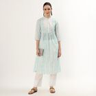 Ladies' 100% Cotton Kurta, Light Blue, small image number null