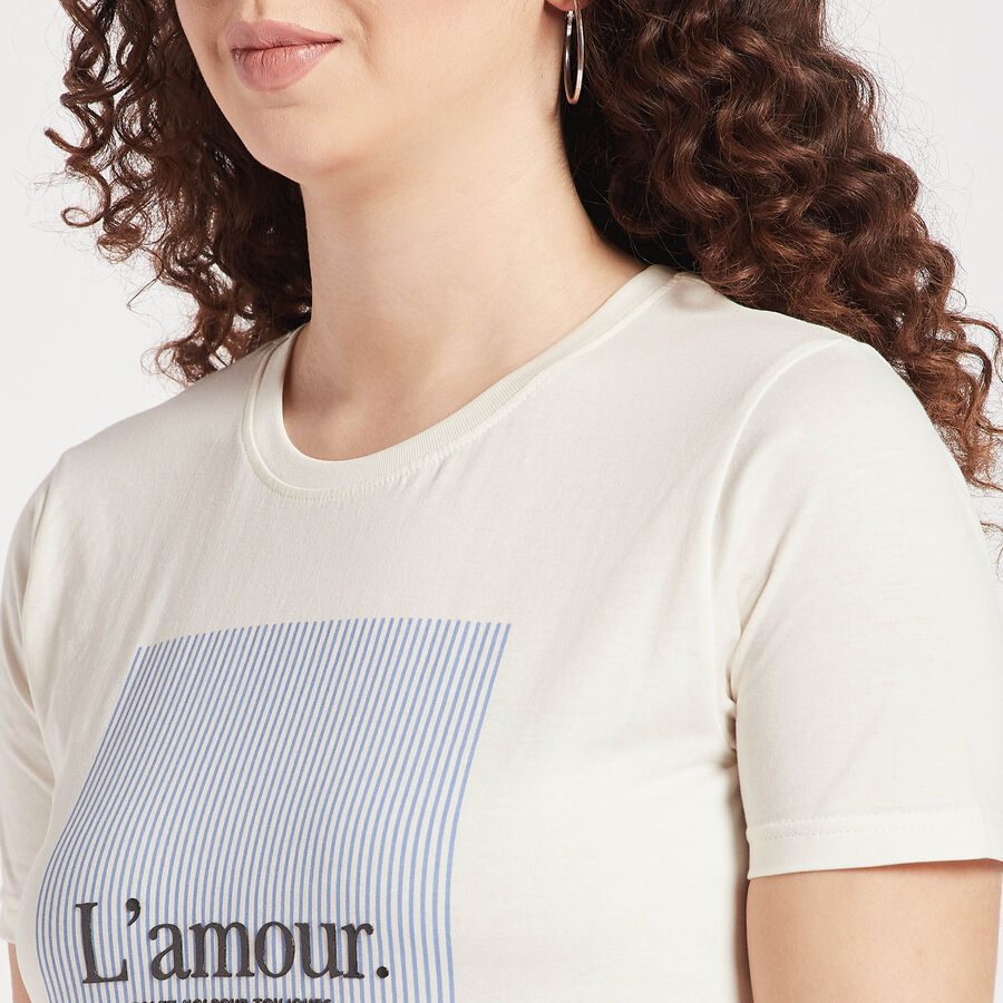 Round Neck T-Shirt, Off White, large image number null